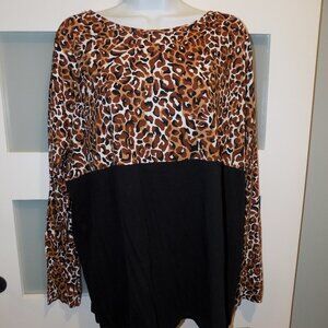 Lilly Pulitzer My Favorite Spot Leopard Chocolate Onyx Finn Top Size XL Women's